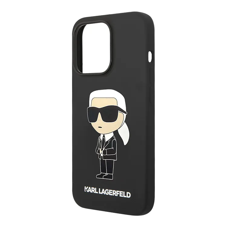 Maska Karl Lagerfeld Hc Silicone NFT Ikonik za iPhone 15 Pro 6.1 crna (KLHCP15LSNIKBCK)