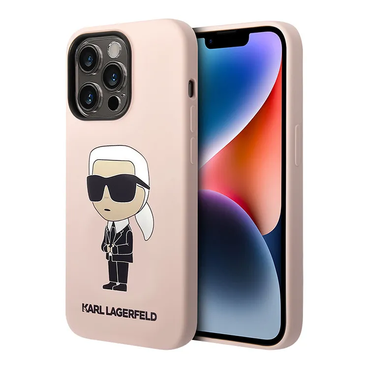 Maska Karl Lagerfeld Hc Silicone NFT Ikonik za iPhone 15 Pro 6.1 roze (KLHCP15LSNIKBCP)