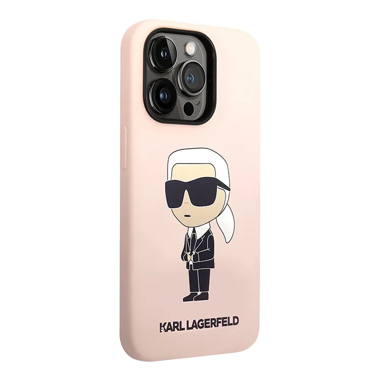 Maska Karl Lagerfeld Hc Silicone NFT Ikonik za iPhone 15 Pro 6.1 roze (KLHCP15LSNIKBCP)