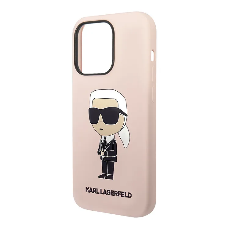 Maska Karl Lagerfeld Hc Silicone NFT Ikonik za iPhone 15 Pro 6.1 roze (KLHCP15LSNIKBCP)