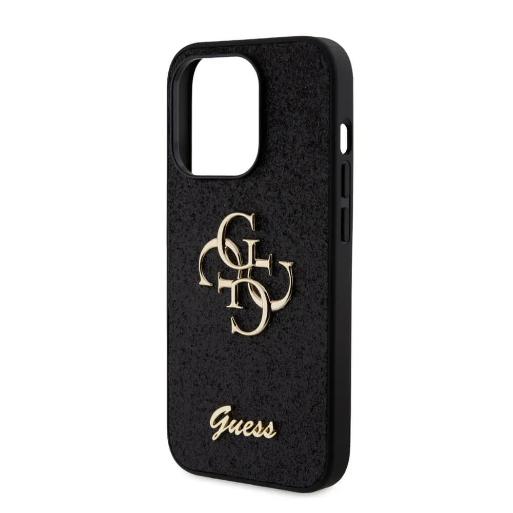 Maska Guess Hc Fixed Glitter 4G Big Metal Logo za iPhone 15 Pro 6.1 crna (GUHCP15LHG4SGK)