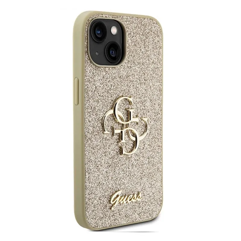 Maska Guess Hc Fixed Glitter 4G Big Metal Logo za iPhone 15 6.1 zlatna (GUHCP15SHG4SGD)