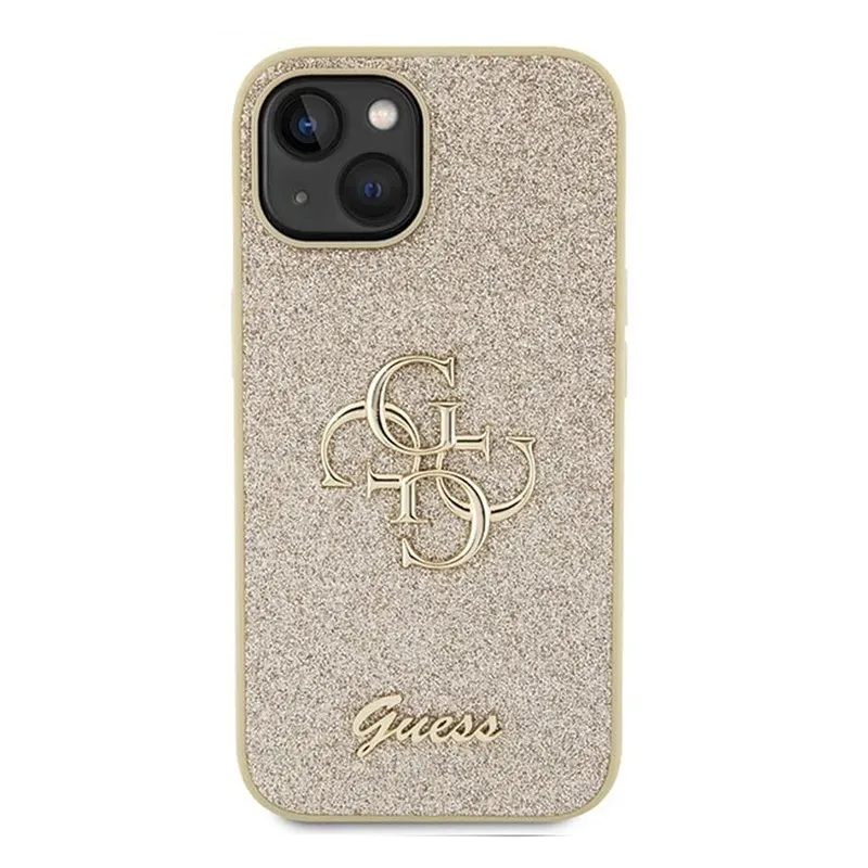 Maska Guess Hc Fixed Glitter 4G Big Metal Logo za iPhone 15 6.1 zlatna (GUHCP15SHG4SGD)