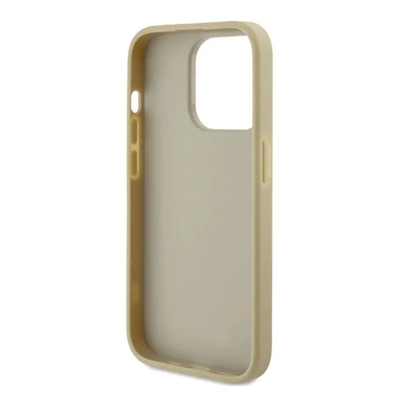 Maska Guess Hc Fixed Glitter 4G Big Metal Logo za iPhone 15 Pro 6.1 zlatna (GUHCP15LHG4SGD)