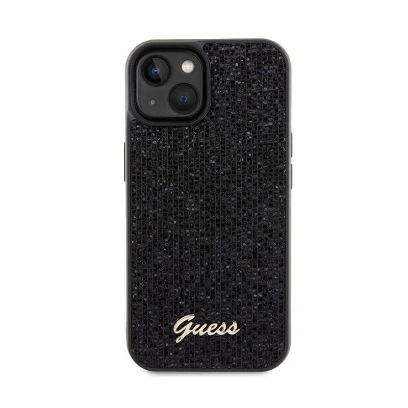 Maska Guess Hc PU Disco Script Metal za iPhone 15 6.1 (GUHCP15SPMSDGSK)