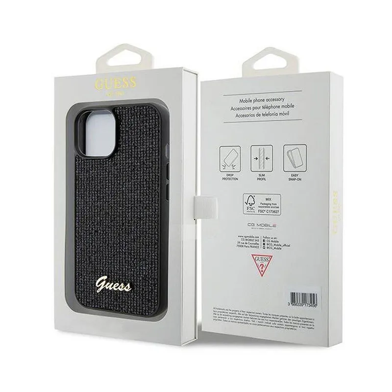 Maska Guess Hc PU Disco Script Metal za iPhone 15 6.1 (GUHCP15SPMSDGSK)