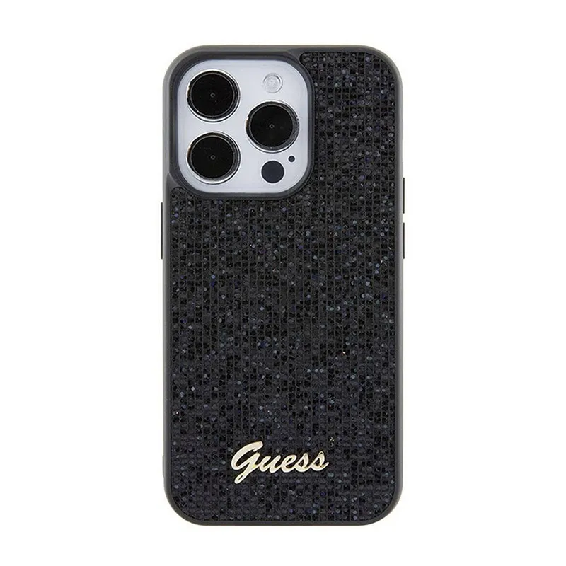 Maska Guess Hc PU Disco Script Metal za iPhone 15 Pro 6.1 (GUHCP15LPMSDGSK)