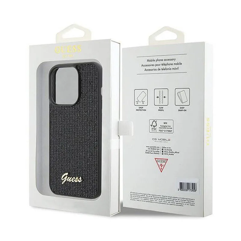 Maska Guess Hc PU Disco Script Metal za iPhone 15 Pro 6.1 (GUHCP15LPMSDGSK)