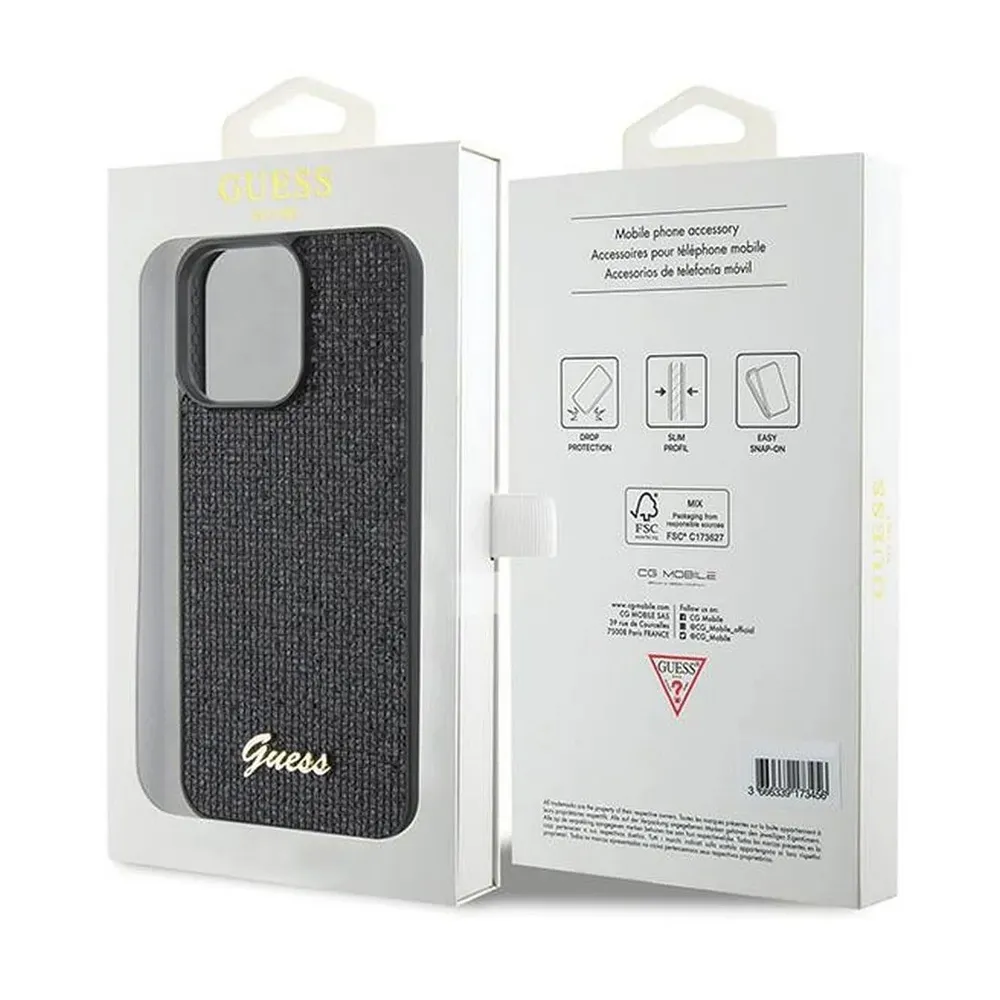 Maska Guess Hc PU Disco Script Metal za iPhone 15 Pro Max 6.7 (GUHCP15XPMSDGSK)
