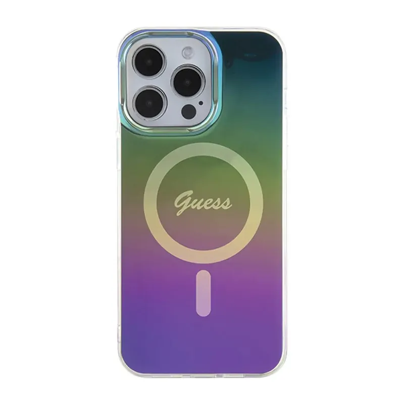 Maska Guess Hc IML Magsafe Iridescent za iPhone 15 Pro 6.1 crna (GUHMP15LHITSK)