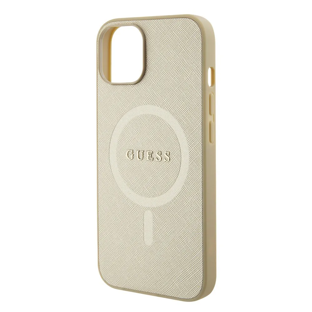 Maska Guess Hc PU Saffiano Magsafe za iPhone 15 6.1 bez (GUHMP15SPSAHMCB)