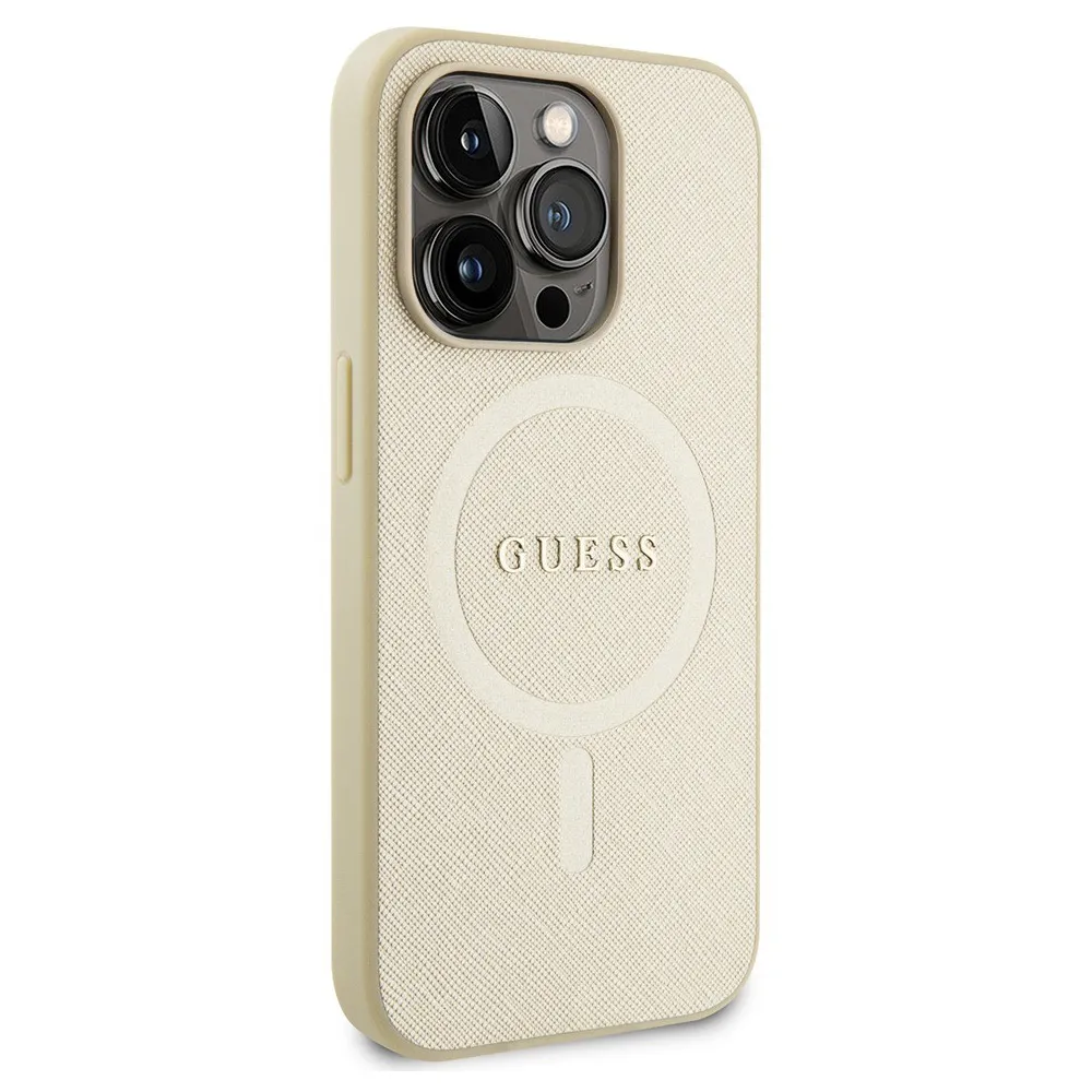 Maska Guess Hc PU Saffiano Magsafe za iPhone 15 Pro 6.1 bez (GUHMP15LPSAHMCB)