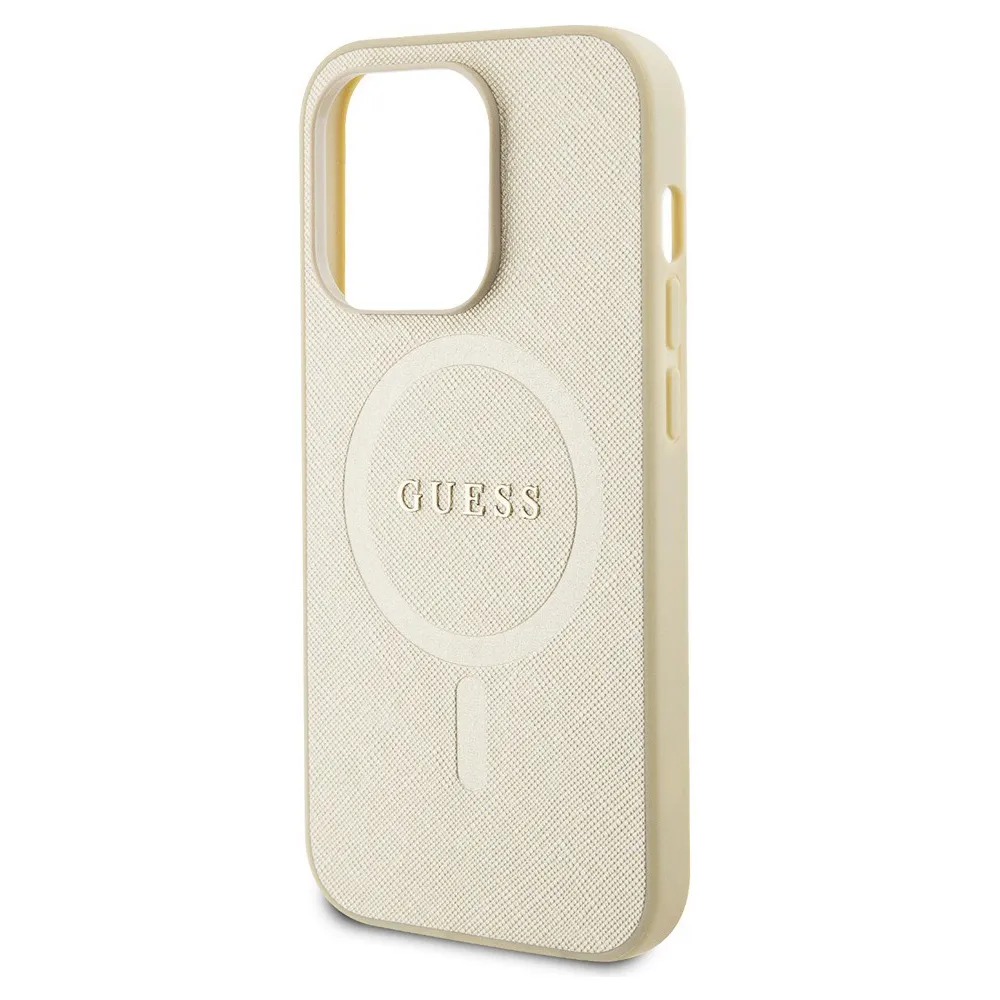 Maska Guess Hc PU Saffiano Magsafe za iPhone 15 Pro 6.1 bez (GUHMP15LPSAHMCB)