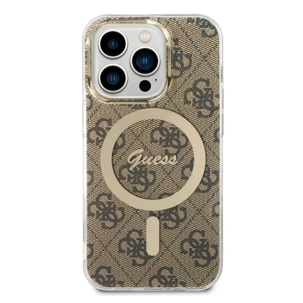 Maska Guess Hc Magsafe IML 4G Pattern za iPhone 15 Pro 6.1 braon (GUHMP15LH4STW)