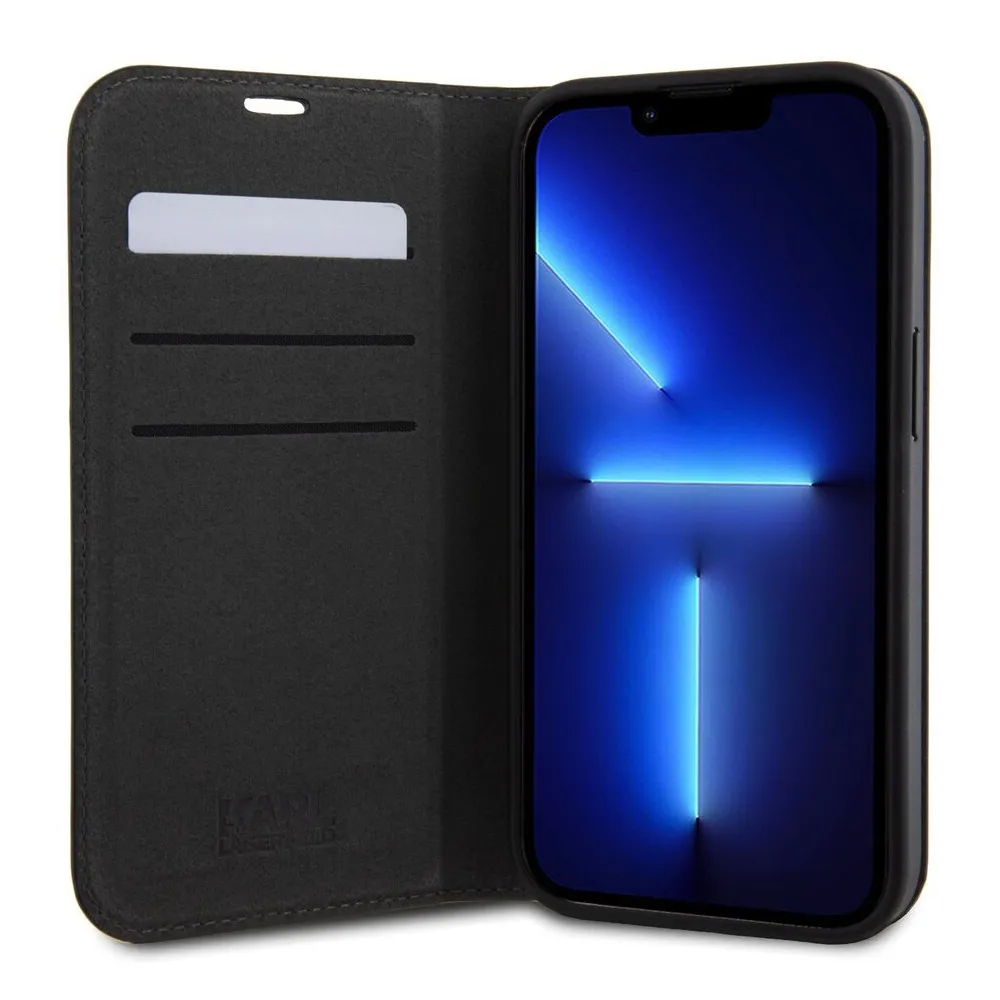 Maska Karl Lagerfeld Saffiano BP Nft Karl&Choupette za iPhone 15 Pro 6.1 crna(KLBKP15LSANKCPK)