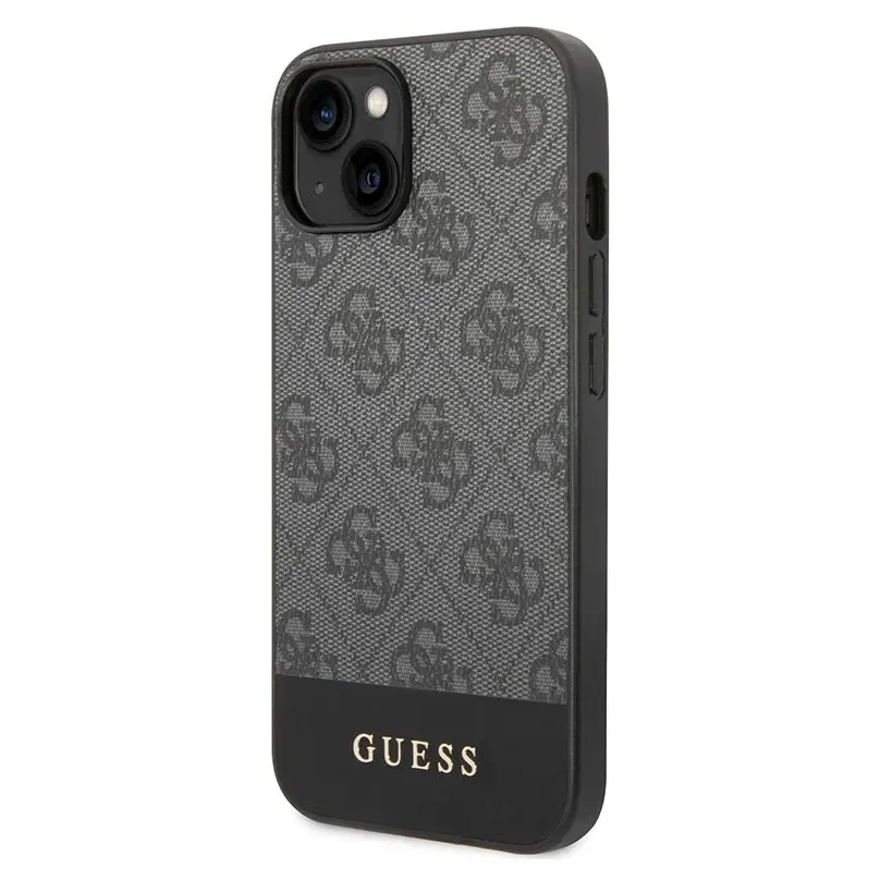 Maska Guess Hc PC/TPU 4G Pu Bottom Stripe za iPhone 15 6.1 siva (GUHCP15SG4GLGR)