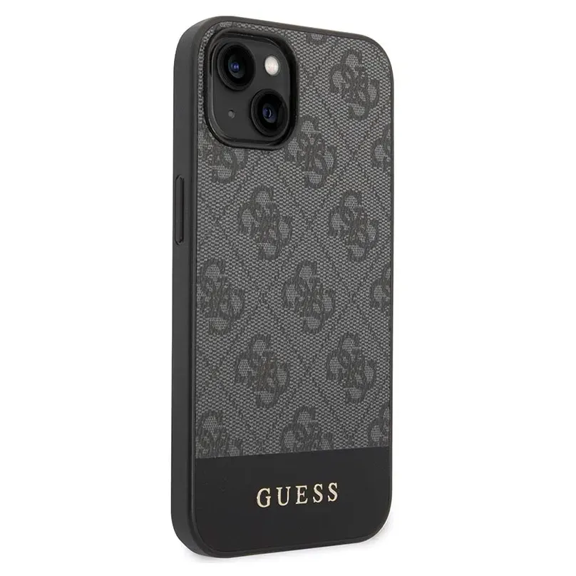 Maska Guess Hc PC/TPU 4G Pu Bottom Stripe za iPhone 15 6.1 siva (GUHCP15SG4GLGR)