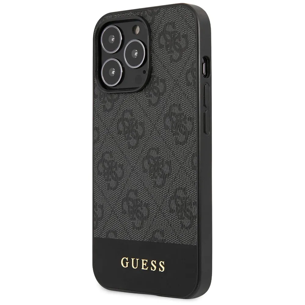 Maska Guess Hc PC/TPU 4G Pu Bottom Stripe za iPhone 15 Pro 6.1 siva (GUHCP15LG4GLGR)