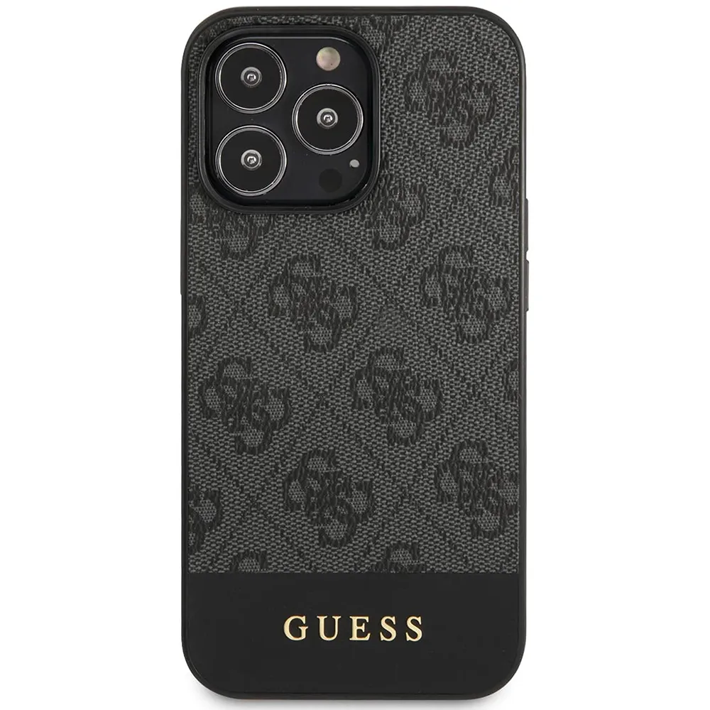 Maska Guess Hc PC/TPU 4G Pu Bottom Stripe za iPhone 15 Pro 6.1 siva (GUHCP15LG4GLGR)