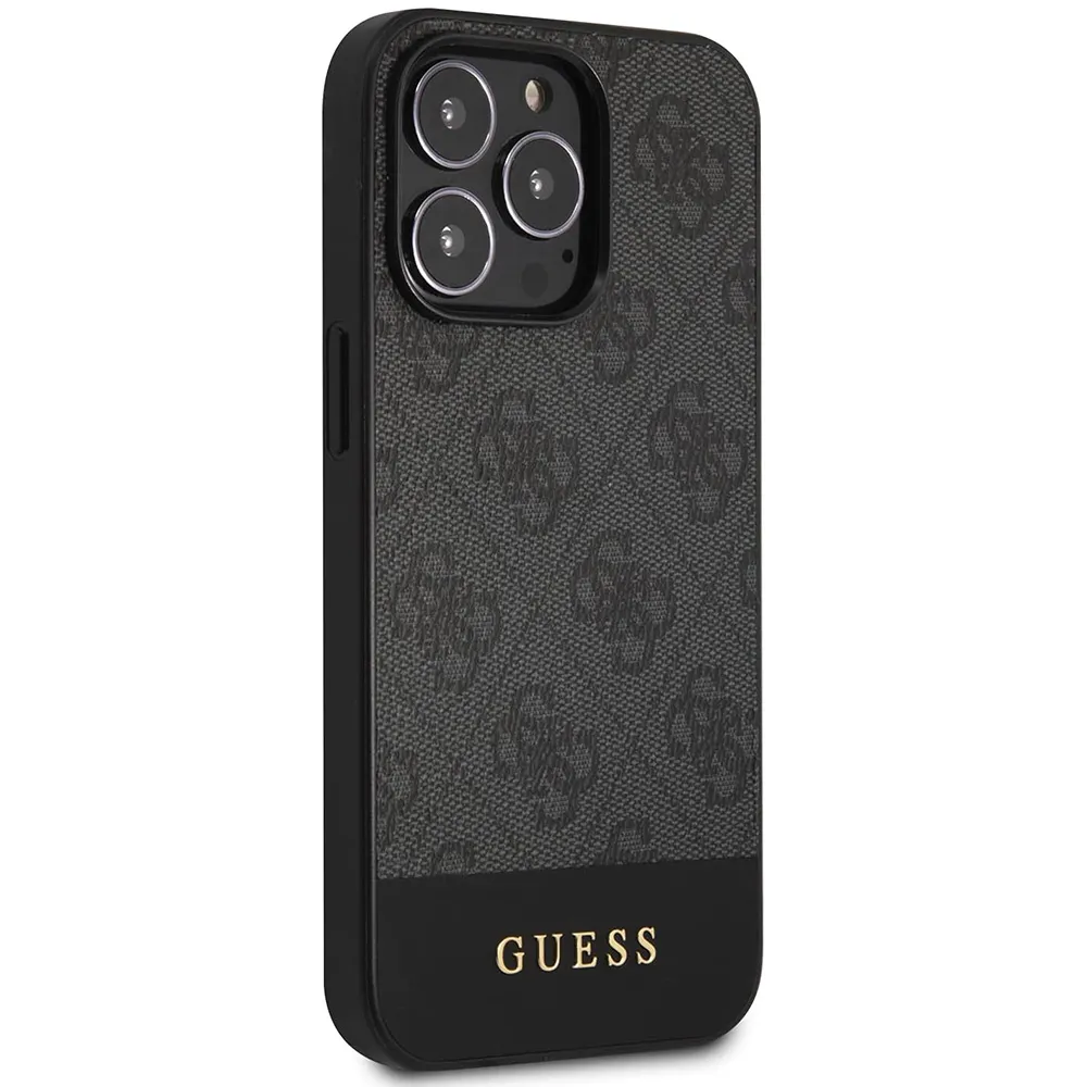 Maska Guess Hc PC/TPU 4G Pu Bottom Stripe za iPhone 15 Pro 6.1 siva (GUHCP15LG4GLGR)