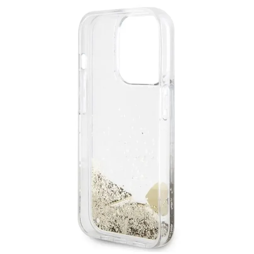 Maska Guess Hc Liquid Glitter Charms za iPhone 15 Pro 6.1 zlatna (GUHCP15LGLHFLGO)