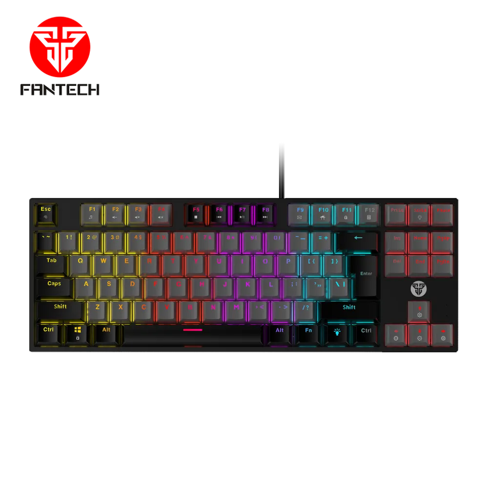 Tastatura Mehanicka Gaming Fantech MK876 RGB Atom TKL siva (Blue switch)