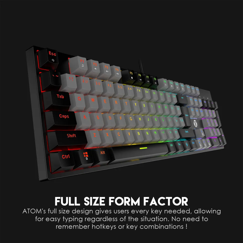 Tastatura Mehanicka Gaming Fantech MK886 RGB Atom siva (Red switch)