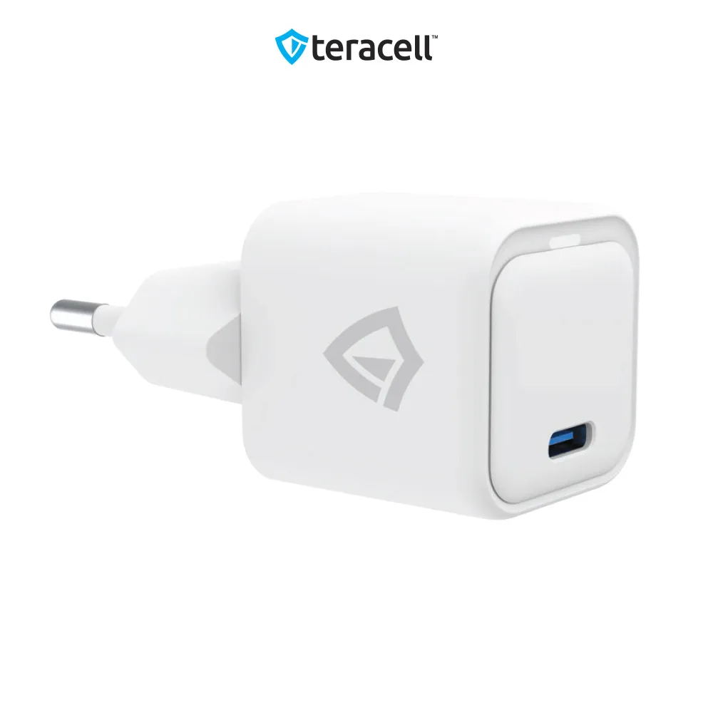 Kucni punjac Teracell Evolution TC-14GP, GaN, PD 3.0, 20W sa PD Type c kablom beli