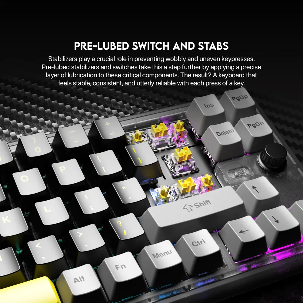 Tastatura Mehanicka Gaming Fantech MK911 RGB Vibe Maxfit 70 London Tour Wireless (Yellow switch)