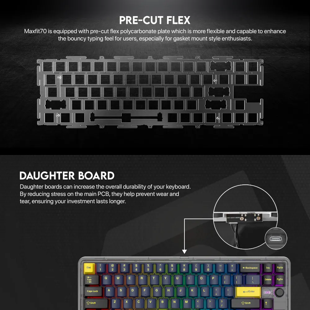 Tastatura Mehanicka Gaming Fantech MK911 RGB Vibe Maxfit 70 London Tour Wireless (Yellow switch)