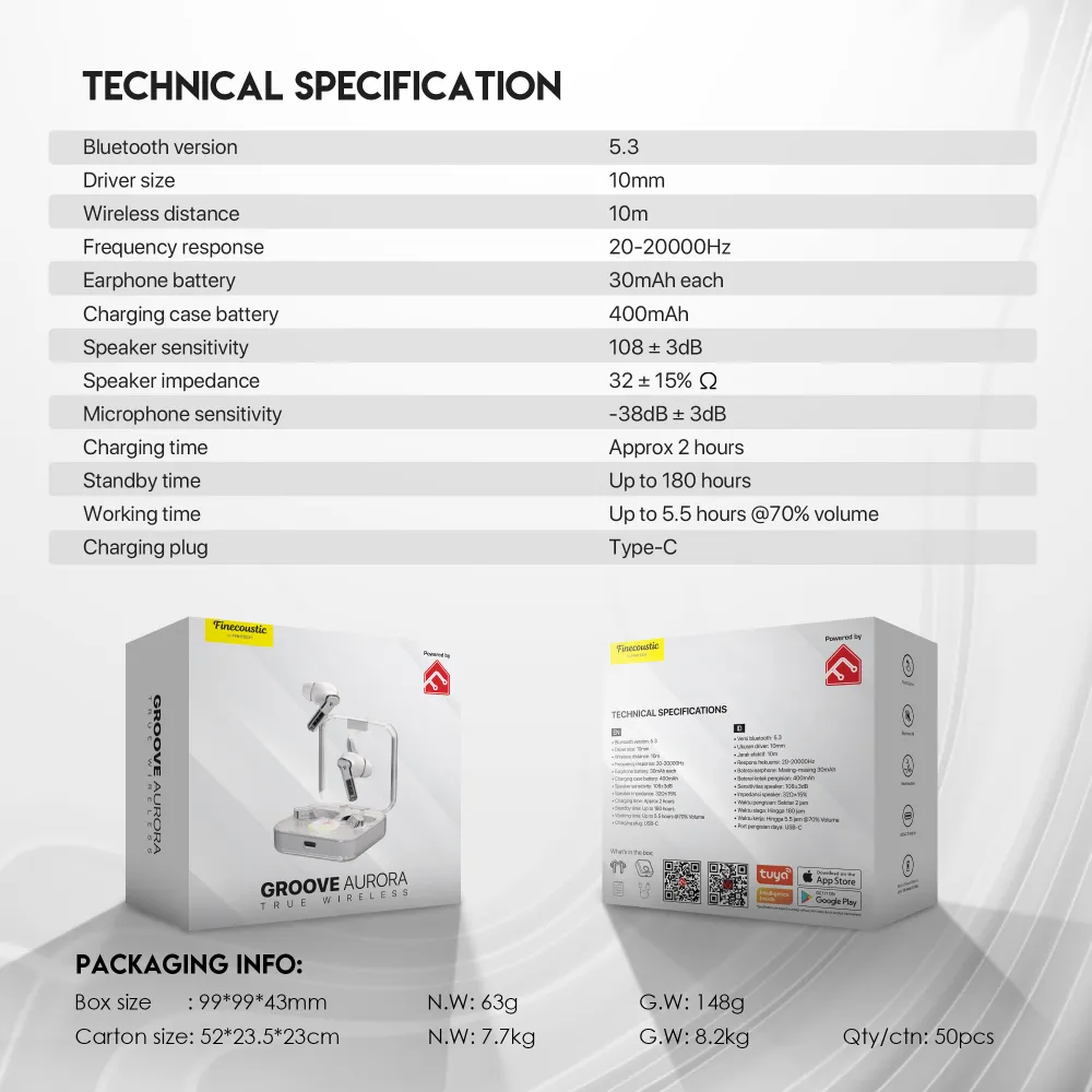 Bluetooth slusalice Fantech TX-3 Groove Aurora crne