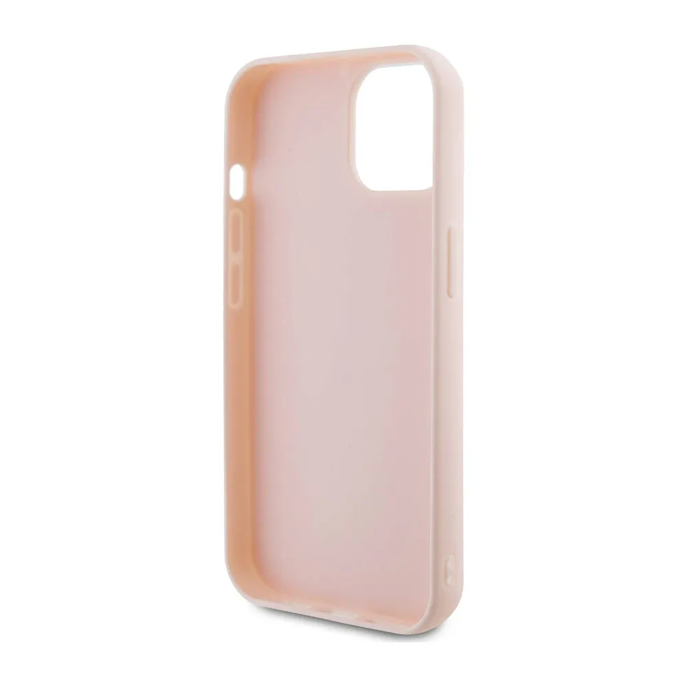 Maska Karl Lagerfeld 3D Rubber Glitter Logo za iPhone 15 6.1 roze (KLHCP15S3DMBKCP)