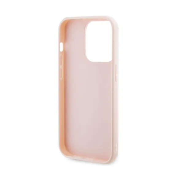 Maska Karl Lagerfeld 3D Rubber Glitter Logo za iPhone 15 Pro 6.1 roze (KLHCP15L3DMBKCP)