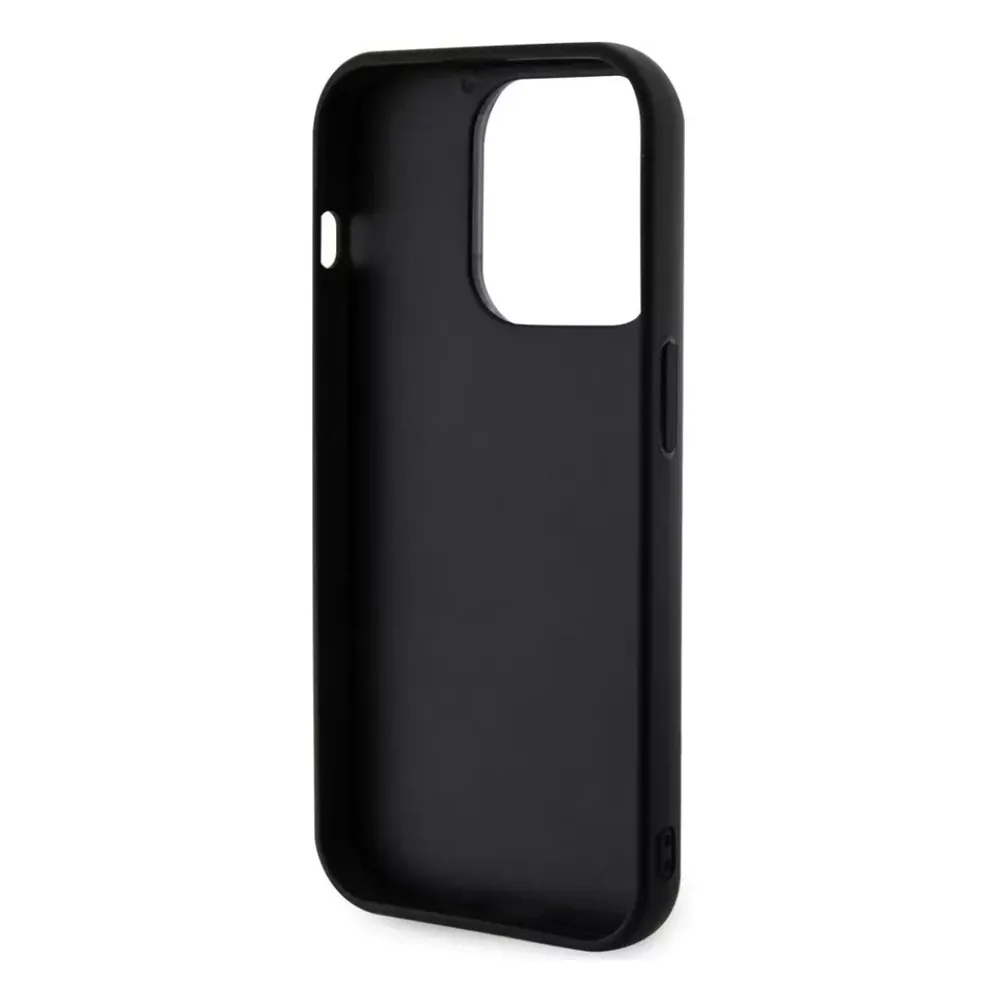 Maska Karl Lagerfeld 3D Rubber Glitter Logo za iPhone 15 Pro Max 6.7 crna (KLHCP15X3DMBKCK)