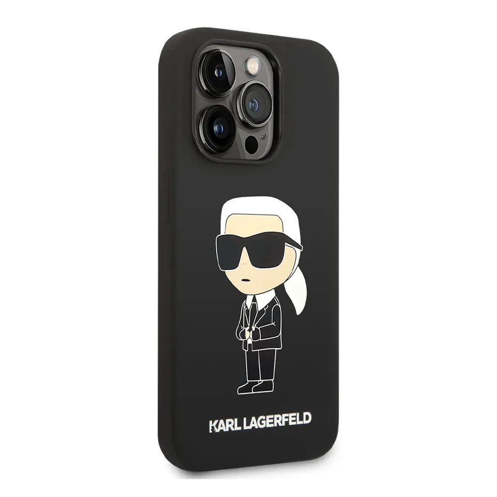 Maska Karl Lagerfeld Hc Silicone NFT Ikonik za iPhone 15 Pro Max 6.7 crna (KLHCP15XSNIKBCK)
