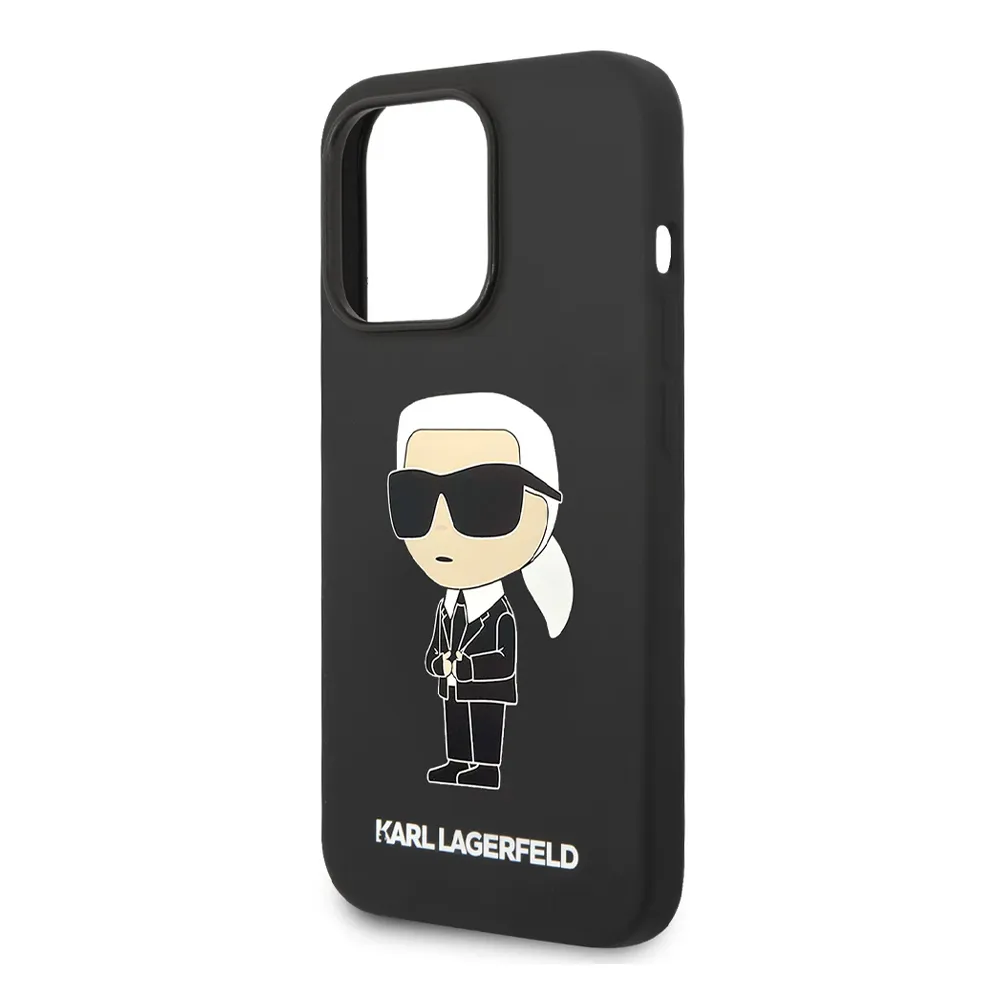 Maska Karl Lagerfeld Hc Silicone NFT Ikonik za iPhone 15 Pro Max 6.7 crna (KLHCP15XSNIKBCK)