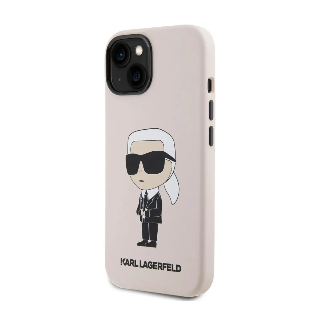 Maska Karl Lagerfeld Hc Silicone NFT Ikonik za iPhone 15 6.1 roze (KLHCP15SSNIKBCP)