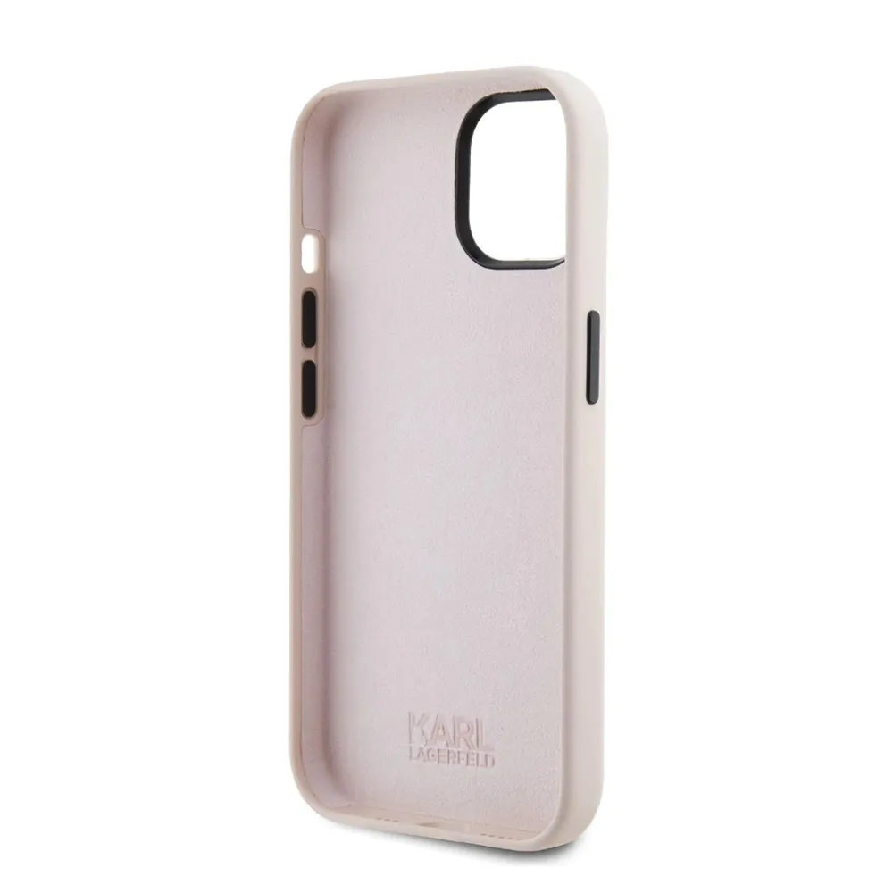 Maska Karl Lagerfeld Hc Silicone NFT Ikonik za iPhone 15 6.1 roze (KLHCP15SSNIKBCP)