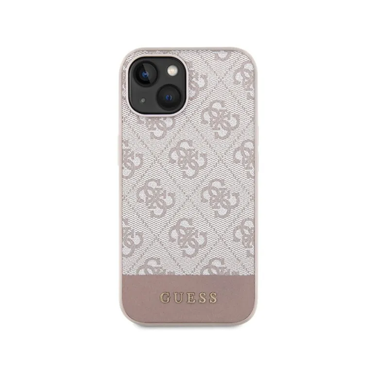 Maska Guess Hc PC/TPU 4G Bottom Stripe za iPhone 15 6.1 roze (GUHCP15SG4GLPI)