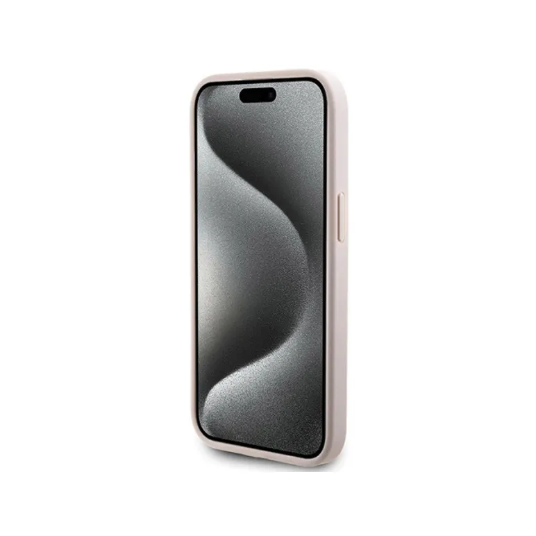 Maska Guess Hc PC/TPU 4G Bottom Stripe za iPhone 15 6.1 roze (GUHCP15SG4GLPI)