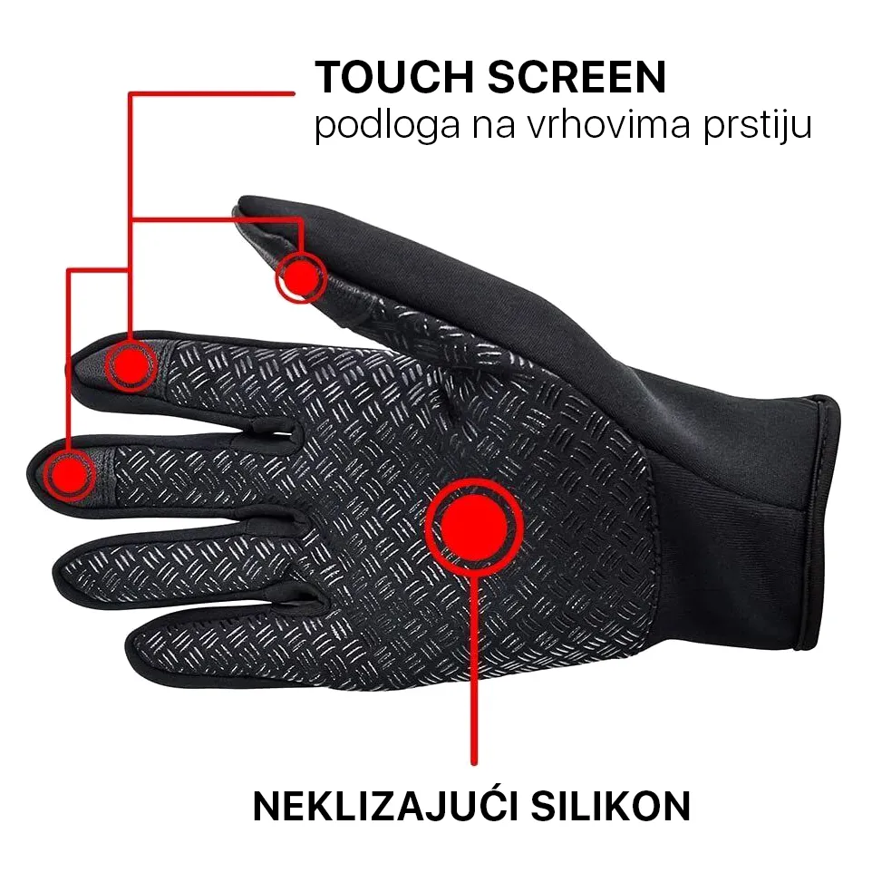 Rukavice za touch screen Forest crne XL