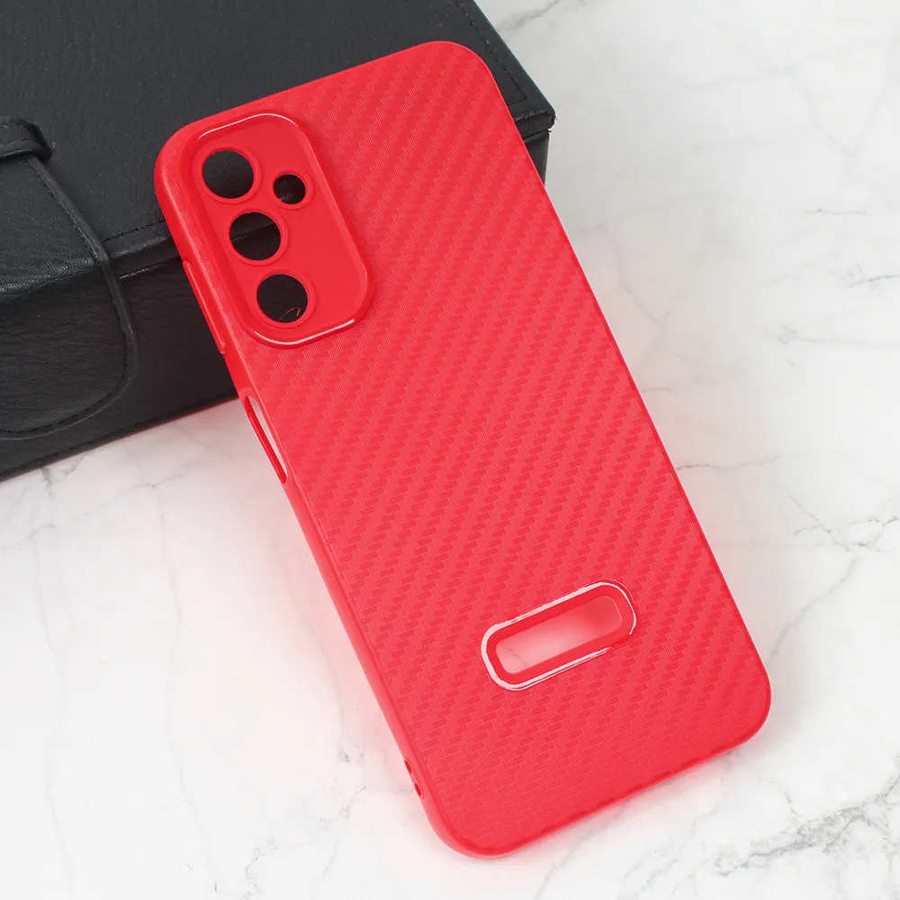 Maska Carbon Stripe za Samsung A146B Galaxy A14 5G crvena