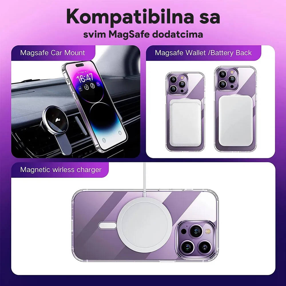 Maska Magsafe za iPhone 15 6.1 transparent (IC)