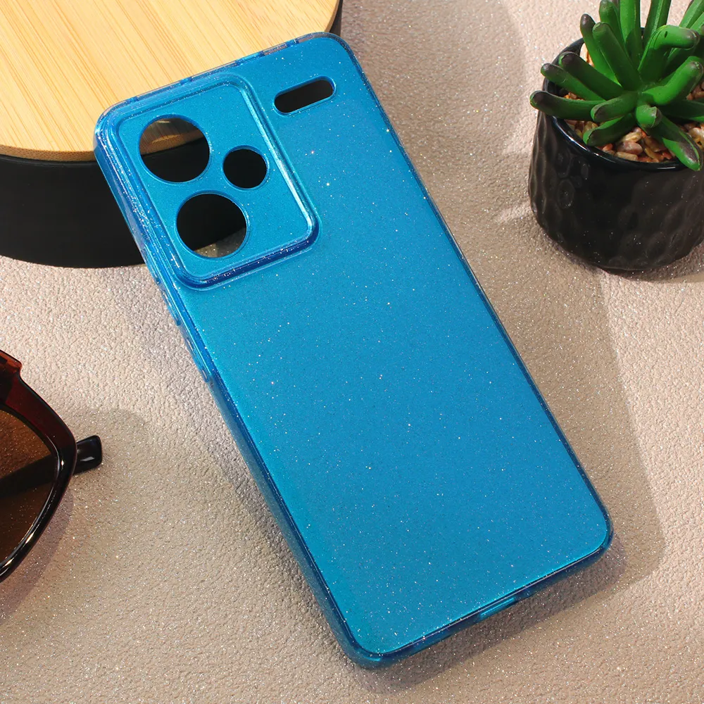 Maska Sparkle Dust za Xiaomi Redmi Note 13 Pro Plus svetlo plava