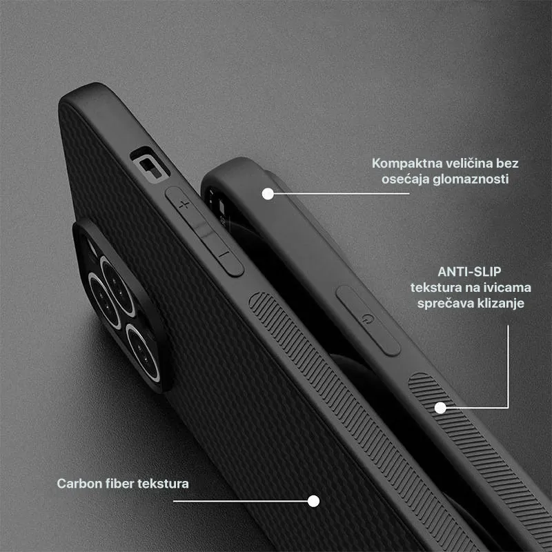 Maska Carbon fiber za Xiaomi Redmi Note 13 Pro 4G (EU) crna