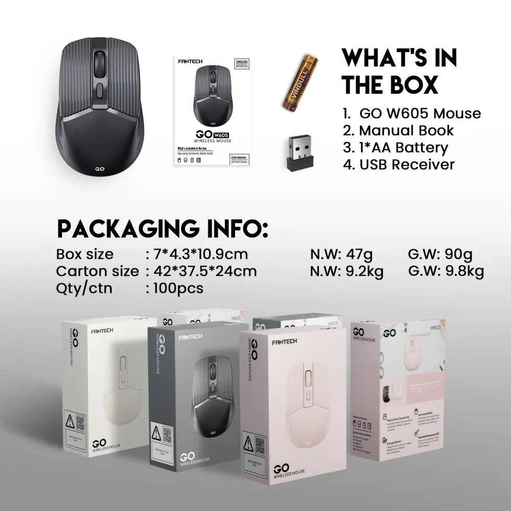 Mis Wireless Fantech W605 GO crni