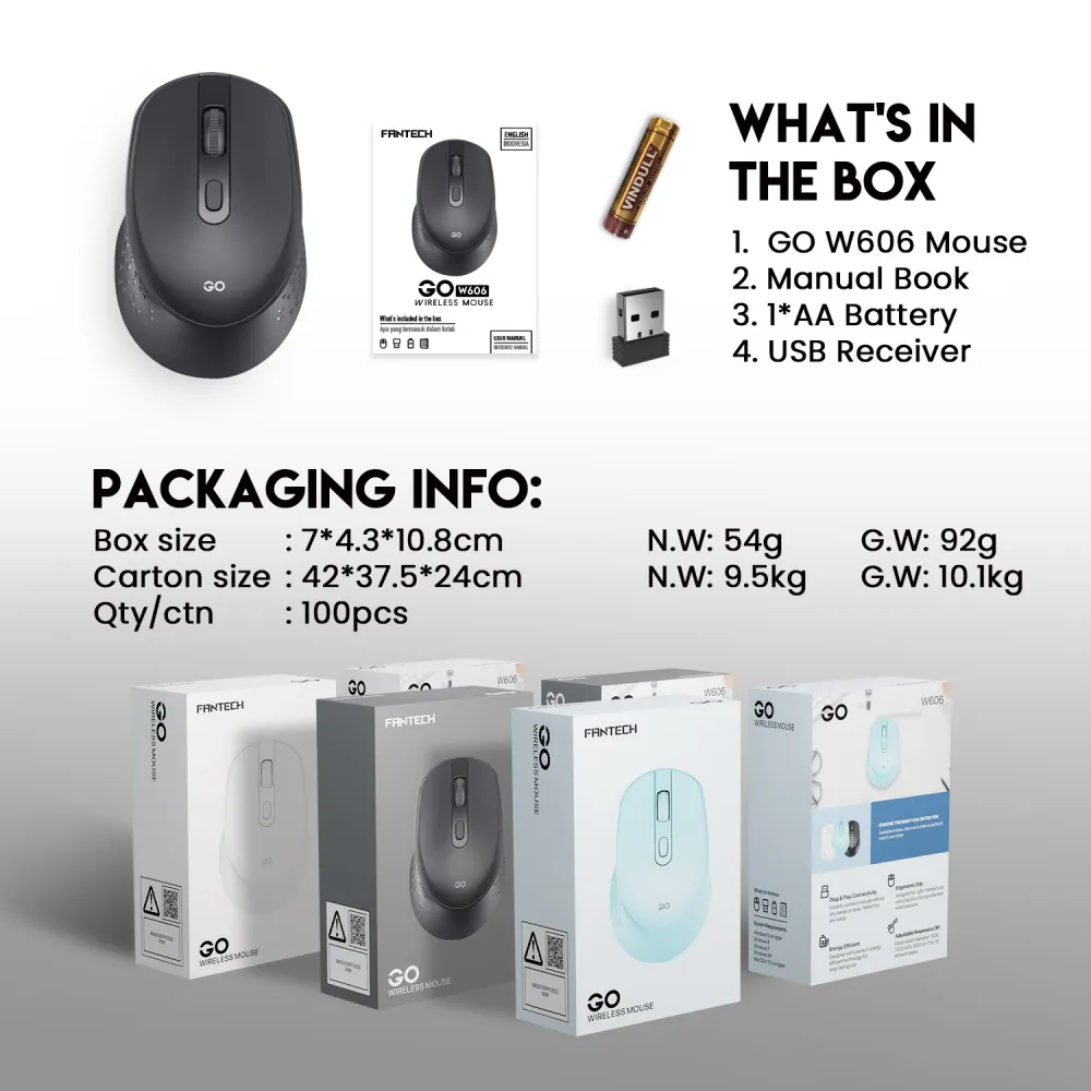 Mis Wireless Fantech W606 GO crni