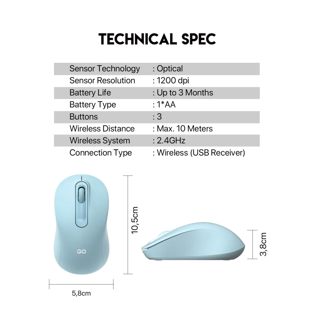 Mis Wireless Fantech W608 GO plavi