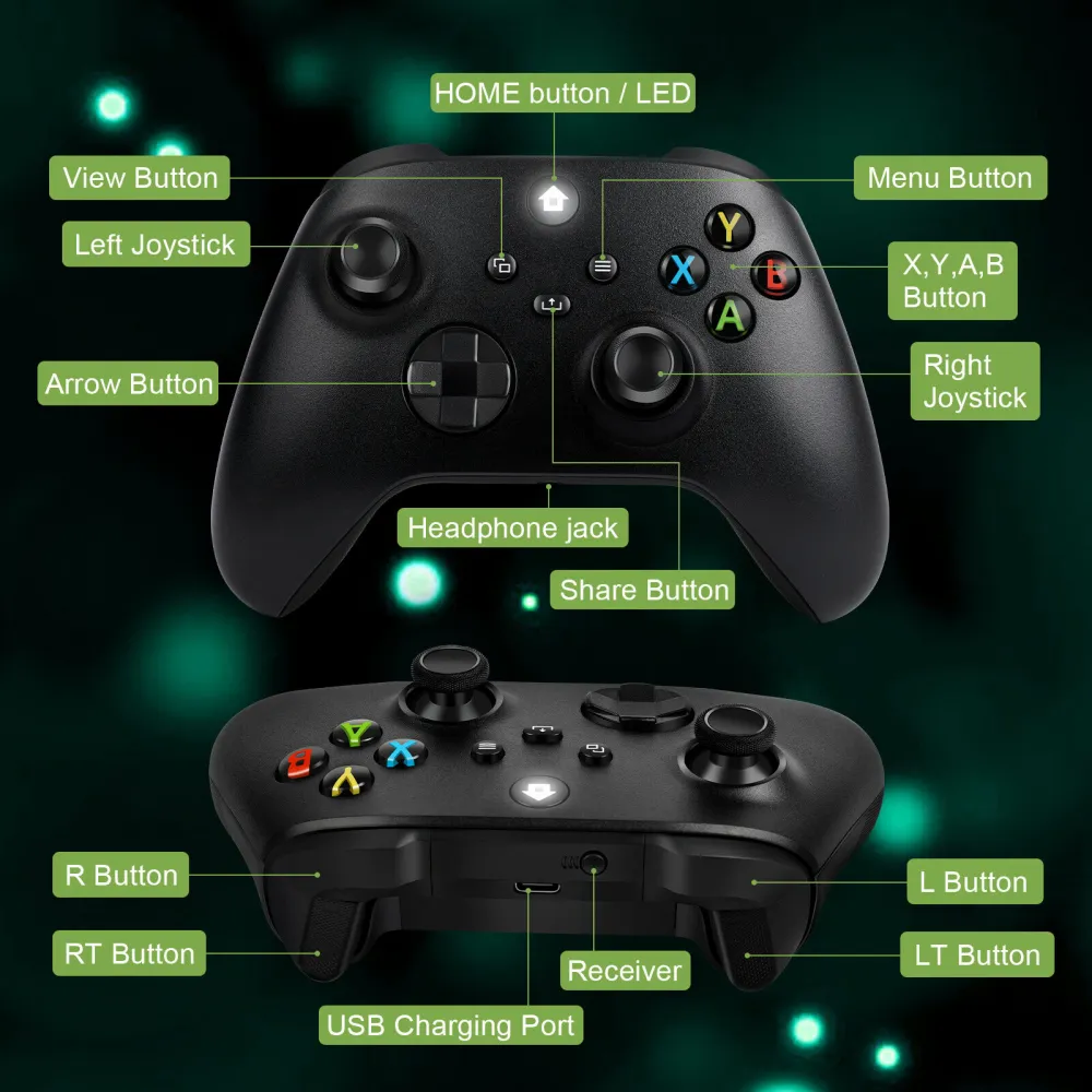 Joypad WIFI kontroler za XBOX One, XBOX X series, PC Windows, PS 3 crni
