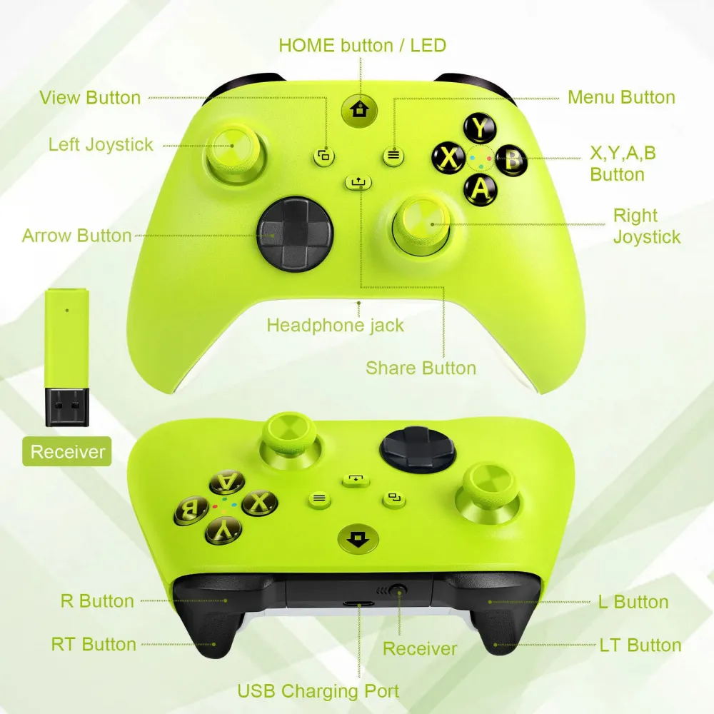 Joypad WIFI kontroler za XBOX One, XBOX X series, PC Windows, PS 3 zeleni